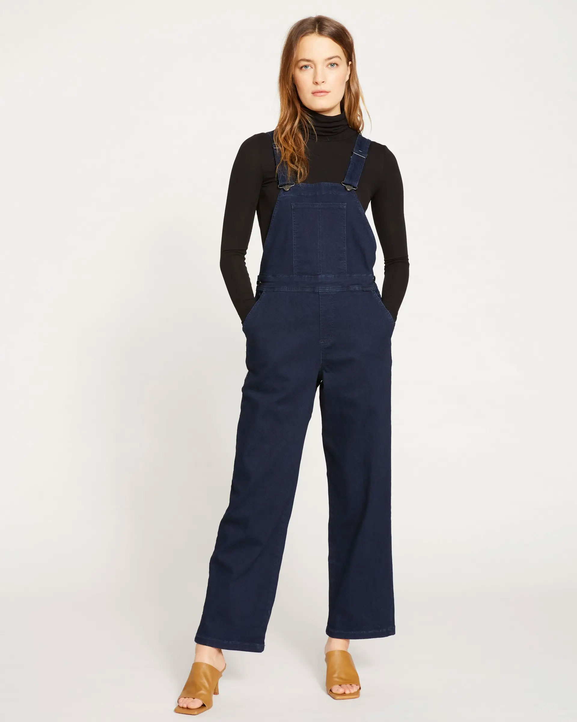 Casey Classic Denim Overalls Dark Indigo from Universal Standard $148