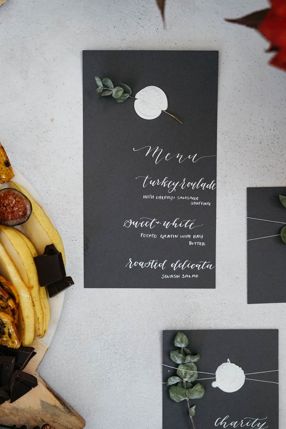 calligraphy menus by rachel johnson