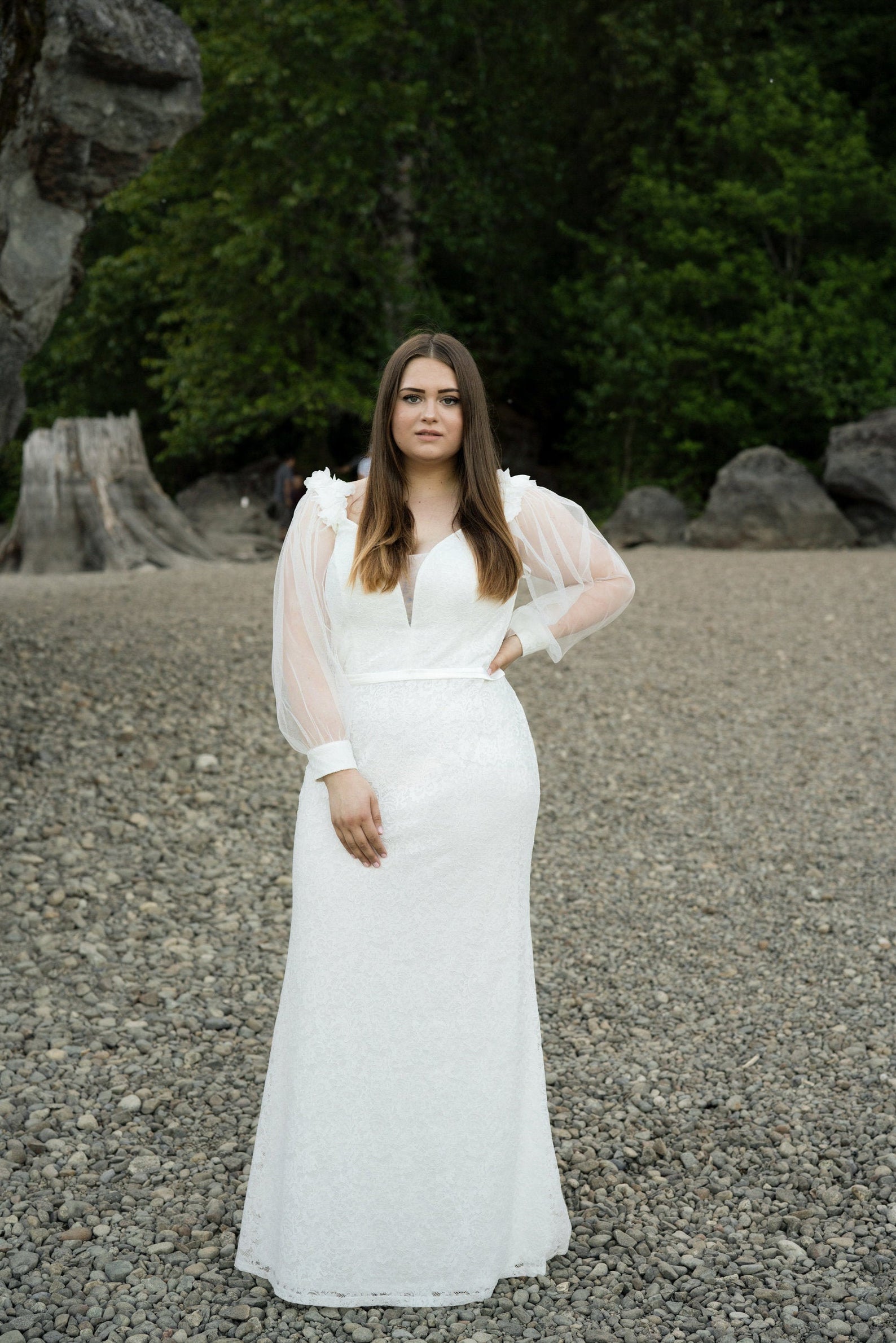 Handmade plus size wedding dresses by AngeBelleDresses