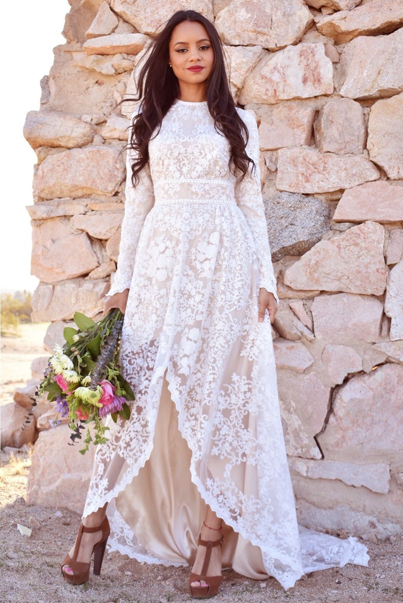 SaldanaVintage boho wedding dress Etsy