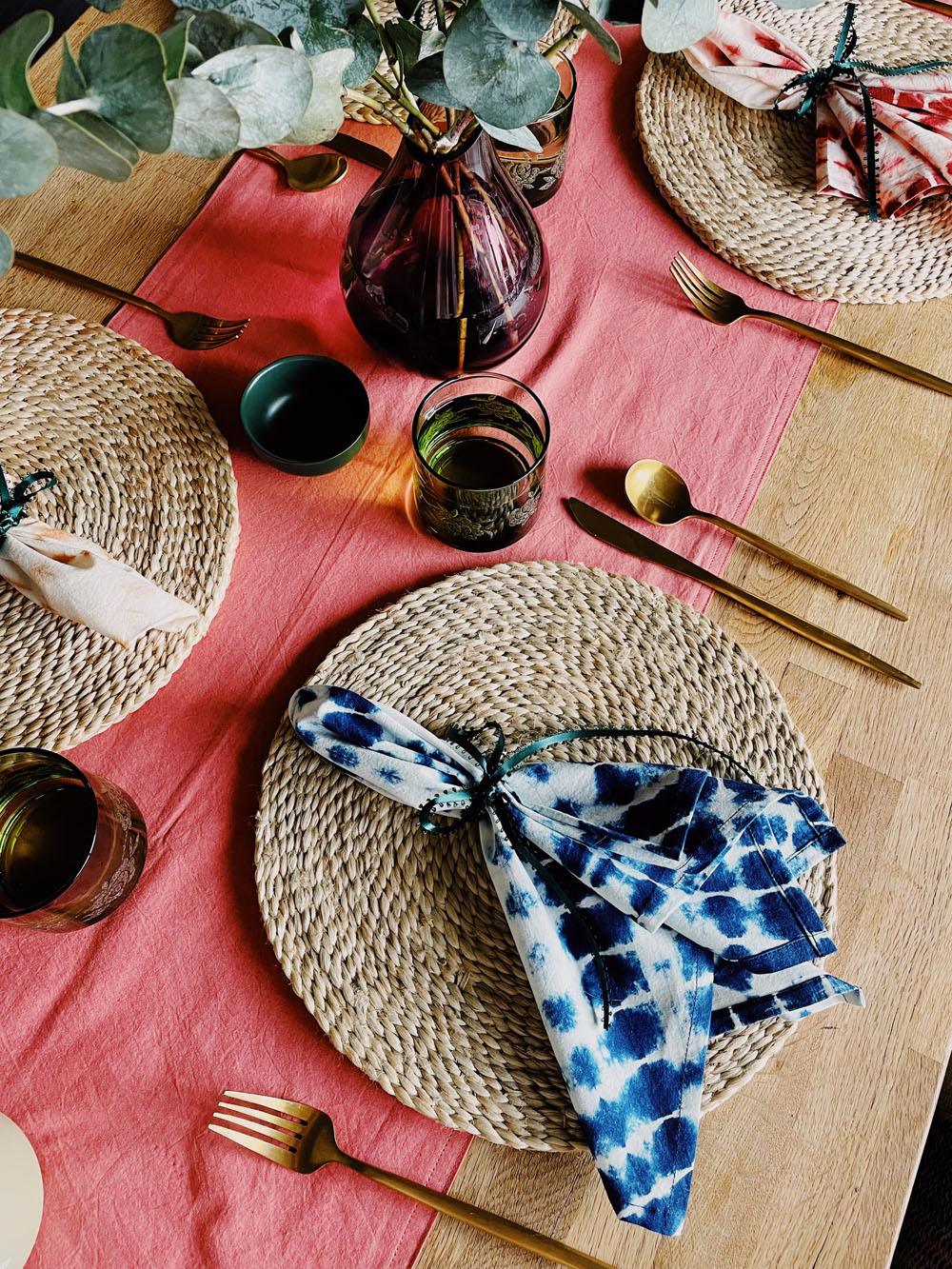 Indigo Shibori Dyed Napkins