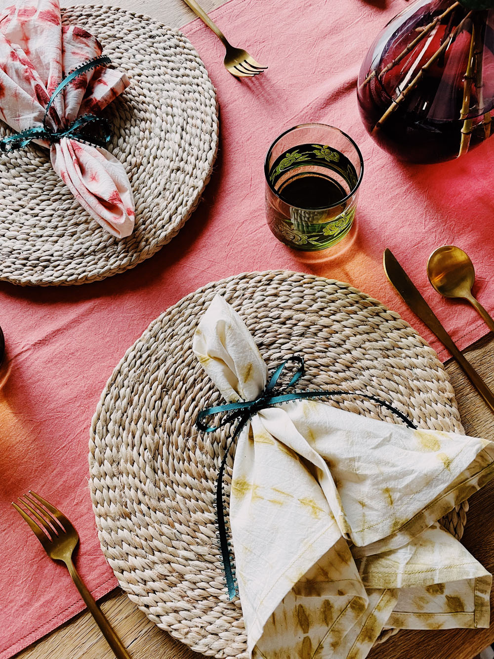 Hand dyed napkins