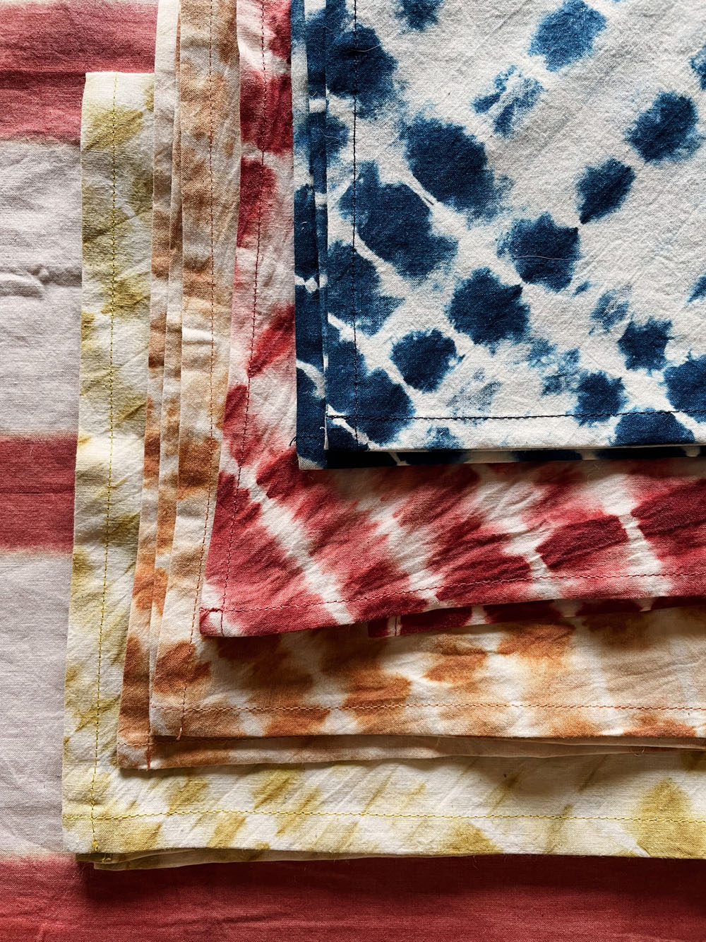 Shibori Indigo Dyed Napkins for a Colorful Holiday Tablescape