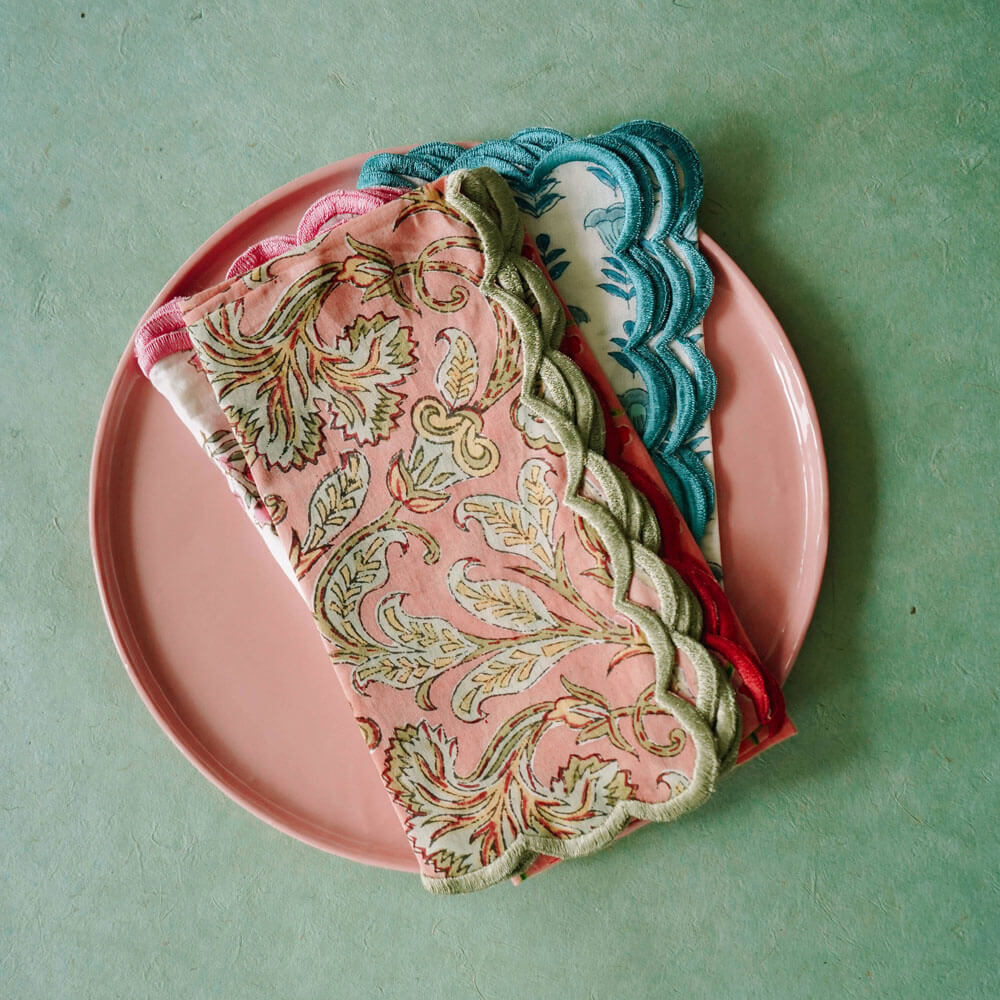 colorful block print napkins