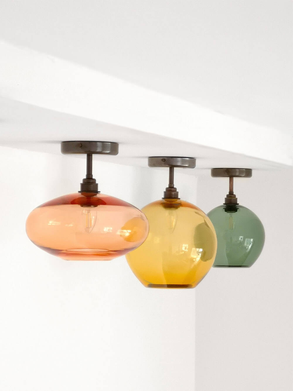 colorful handblown pendant lights