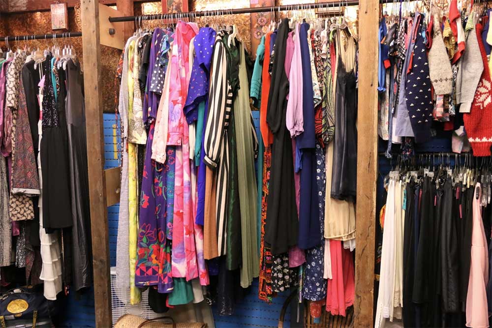 clothing racks at House of Vintage Portland