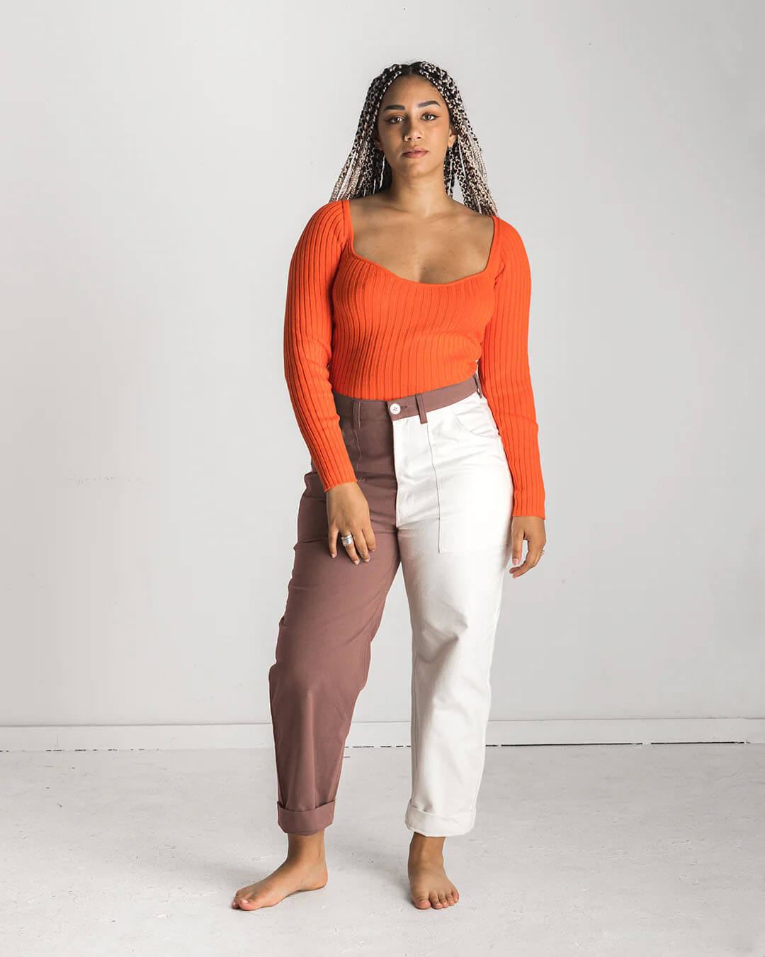 soluna collective - tangerine long sleeve top