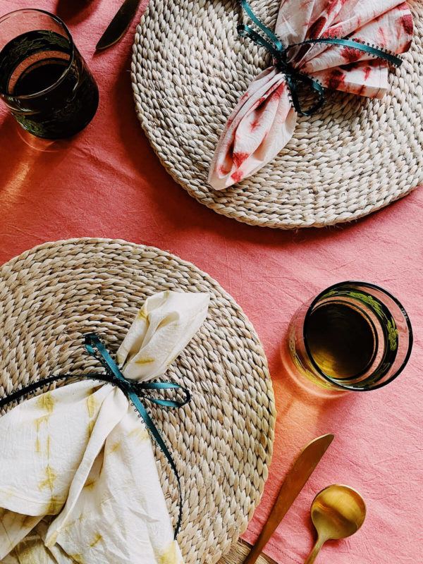 Indigo Shibori Dyed Napkins in eco club's sustainable directory